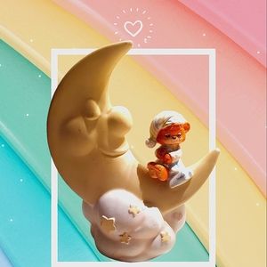 Enesco Musical Brahms Lullaby Moon With Teddy Bear